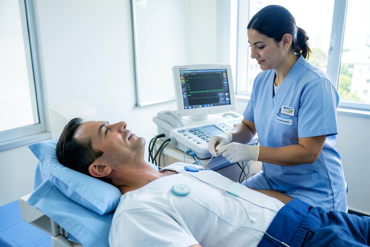 Eletrocardiograma ocupacional realizado por profissional de saúde