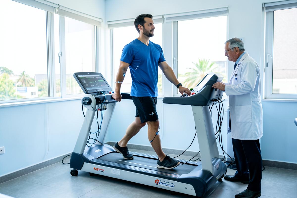 Teste ergométrico em esteira com acompanhamento médico